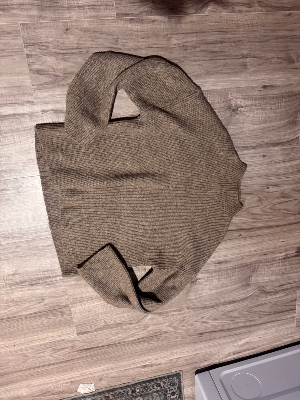 Abercrombie & Fitch Ribbed mock neck Sweater in Taupe